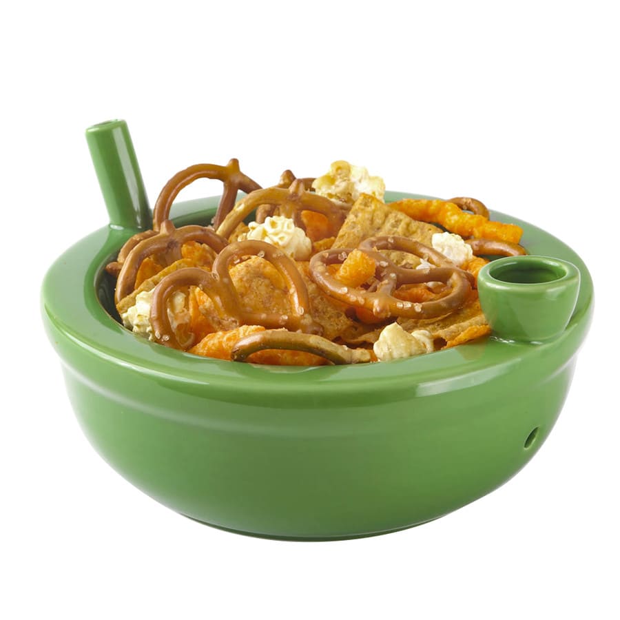 Cereal Bowls - Premium Roast & Toast Ceramic Cereal Bowl w/ Pipe - Green